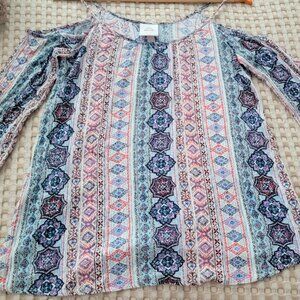 Knox Rose Cold Shoulder Shirt Sz Sm